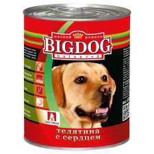 Wet Big Dog food for dogs, veal/heart, railway, 850 g