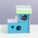 Double house for rodents with a ladder, 15.5 cm, blue