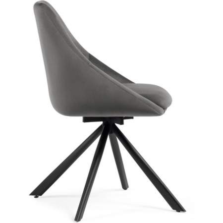 Stol on a metal frame spinning, metal/velor, black/gray 51x55x83 cm-4