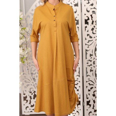 Female dress, size 48, mustard color-12
