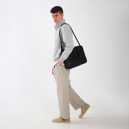 Business Business on a zipper, Textura, 2 external pockets, black color-11
