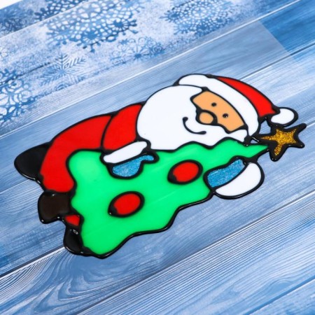 Santa Claus with a Christmas tree 9x14 cm-1