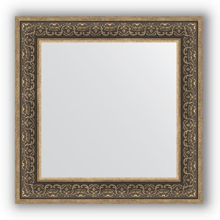 Mirror in the baguette frame - silver monogram 101 mm, 73 x 73 cm, evoForm