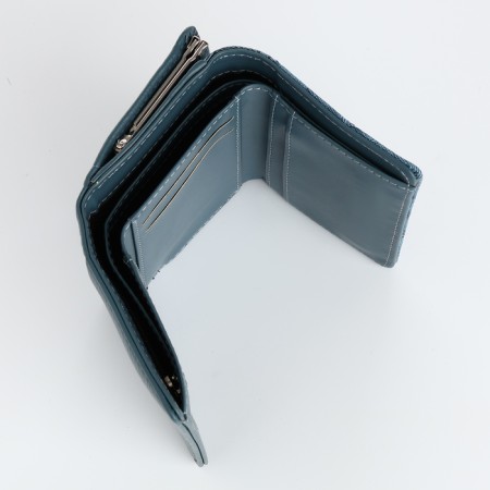 Women's wallet on magnets, blue color-4