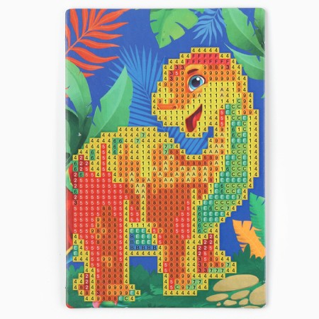 Diamond mosaic for children with luminous rhinestones "Dinosaur", 10 x 15 cm, set for creativity-3