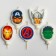 Candle for the cake "Happy Birthday!", 5 pieces, Avengers