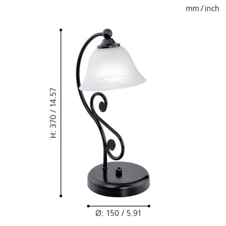 MURCIA 1x40W desktop E14 Black 16.5x16.5x37cm-1