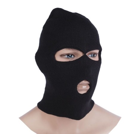 Balaclava - mask 3 holes, black color