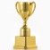 Cup 112, award figure, gold, plastic stand, 17.7 x 10.5 x 7.5 cm.
