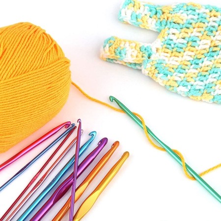 Knitting hook set, d = 0.6-6.5 mm, 12.5/15 cm, 22 pcs, color mix-5