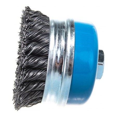 Brush for Ushm bison 35271-080_z02, "cup", steel, wicker bunches, 0.8 mm, 80 mm x M14-2