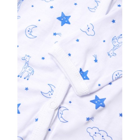 Body baby with a long sleeve "Giraffes", white/blue color, height 68-2