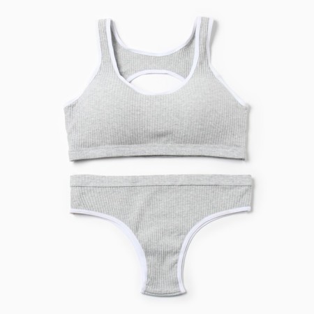 Female set (top, panties) Gray color, size 46-48-9