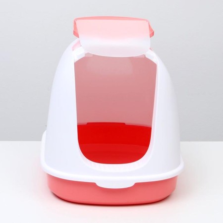 Closed toilet with a scoop, 47 x 40 x 39 cm, white-pink-6
