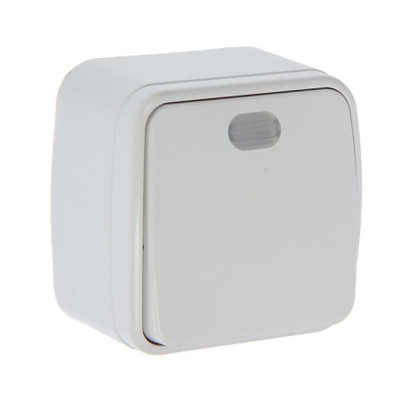 Switch Union "Electra", 10 A, 1 key, external, backlight, white