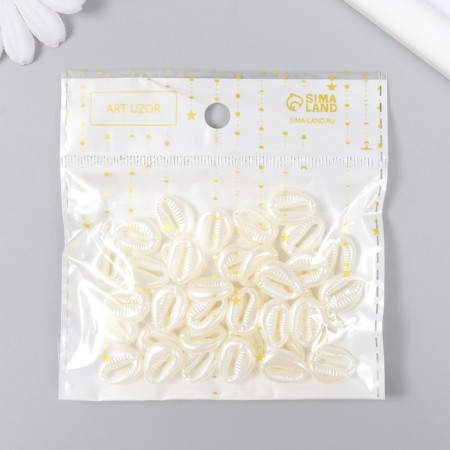 Beads for creativity Plastic "Pearl Invaluity shells" set 40 pcs 0.5x1.2x1.5 cm-3