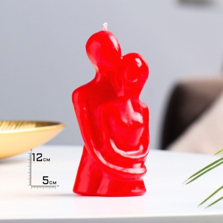 Figure candle "Lovers", 12 cm, red
