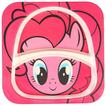 A set of children's bamboo dishes, 3 objects: plate, fork, spoon "Pinky Pie", My Little Pony-6
