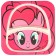 A set of children's bamboo dishes, 3 objects: plate, fork, spoon "Pinky Pie", My Little Pony