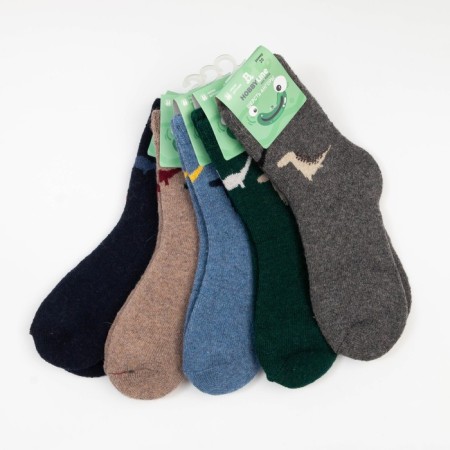 Nosk children's woolen "dinosaurs", color mix, size 20-4