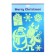 Stickers on the windows "New Year" deer, penguin, 28 x 19 cm