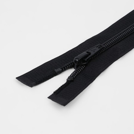 Lightning "Spiral", No. 7, connective, 2 runners, automatic locks, 75 cm, black color-1