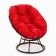 Armchair "Donut" with a red pillow, a black stand, 55 x 40 x 61 cm