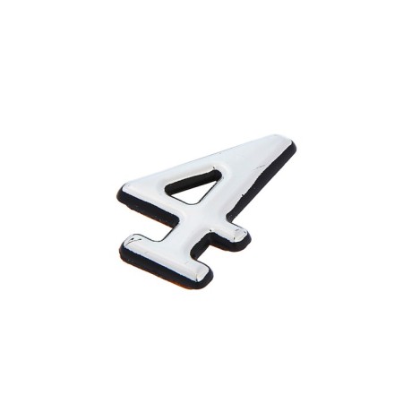 Door number "4", plastic, chromium color-1