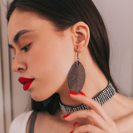 Earrings Metal "LIET LIET", Black color-1