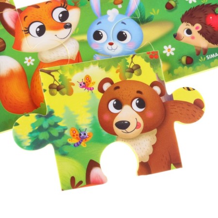 Soft puzzle for kids "Forest animals", 6 parts, crumb I-3