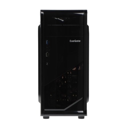 The EXEGATE MIDITWER EVO-8207 case, without BP, ATX, 1xUSB2.0, 1xUSB3.0, black with red backlight-1