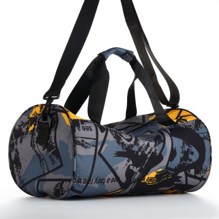 Sports bag, textura, average size, gray/yellow color-3