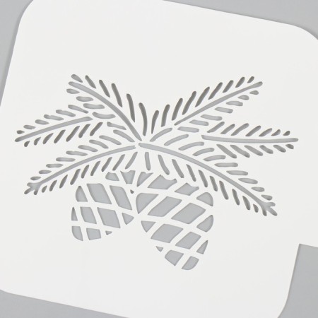 Plastic stencil "Frig with cones", size 9x9 cm-2