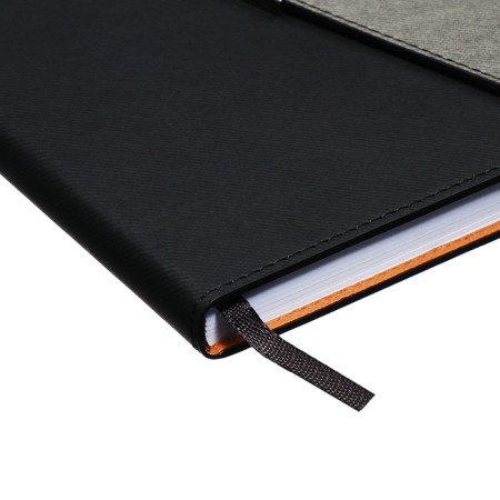 Organizer A5, 140 sheets, cage, cover of the leatherette "style", black-2