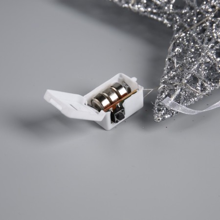 Silver light suspension, 20x20x5 cm, 10 LED, AG13x3 batteries (included), glow warm white-3