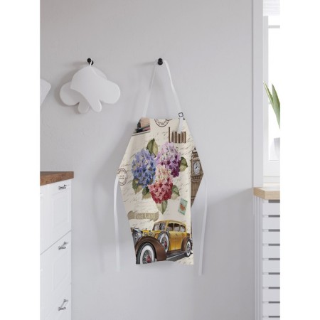 Apron kitchen with a “London” photo print, adjustable, size OS-1