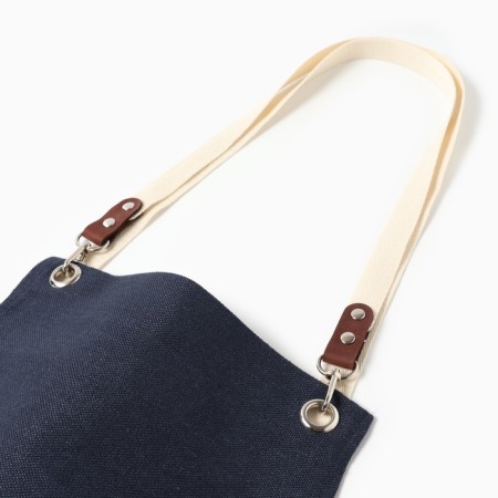 Apron Ethel Minimalist Design 60x70 cm, the color is blue, 100% flax 415 g/m2-4
