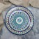 Plate of the Rishtan ceramics "Flowers", blue, embossed, 27cm