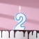 Candle for cake the number "2" Color rim, mix