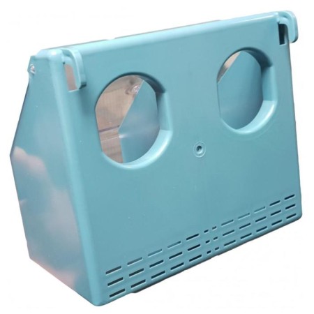 Pigeon feeder, 2 sections, plastic, blue-1