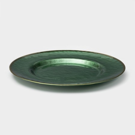 Glass Play of Emerald, D = 32.5 cm, green color with gold chasing-1
