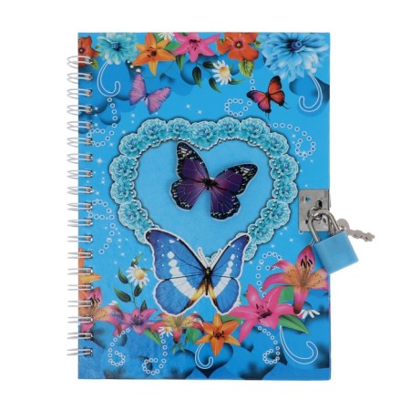 Notebook Gift Book on the lock, A6+, 50 sheets, line, "Butterfly", mix-3