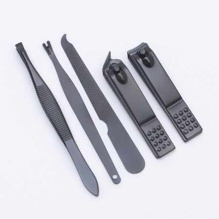 Manicure set, 5 items, in case, black color-4