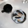 Tea couple ceramic Art, mug 200 ml, saucer 13 cm, black color