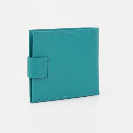 Women's wallet on the button, turquoise color-1