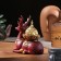 Kurilnitsa for incense powder and cones "deer", burgundy, 12.5x11.5 cm