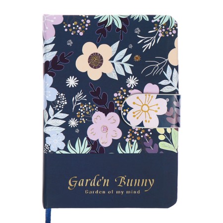 Notebook Gift Book 96l, line, with a knife, cut with a pattern of the cover, flowers (12.9x9cm) 10539