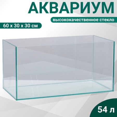 Aquarium rectangular "Avaskep" Transparent seam, 54 liters, 60 x 30 x 30 cm