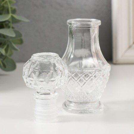 Diffuser for essential oils with a “flowers” ​​lid 50 ml transparent 5x5x10.8 cm-1