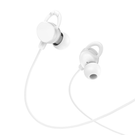 Hoco M103 headphones, wired, vacuum, microphone, 1.2 m, white